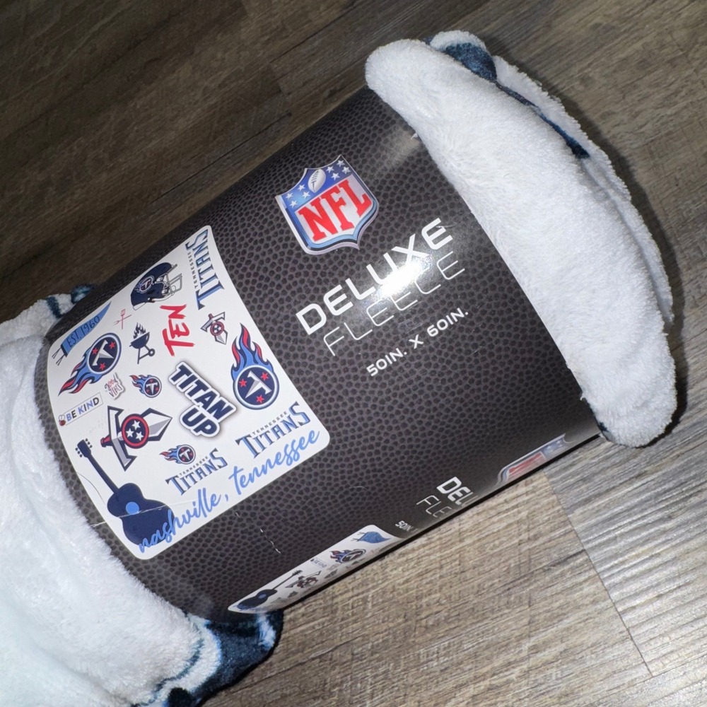 NFL Tennessee Titans Deluxe Fleece Throw Blanket 50x60 Nashville Titan‎ Up New